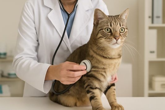 Tierarzt untersucht Katze auf Herzwürmer – Früherkennung und Gesundheitsvorsorge mit Pacha-Streu