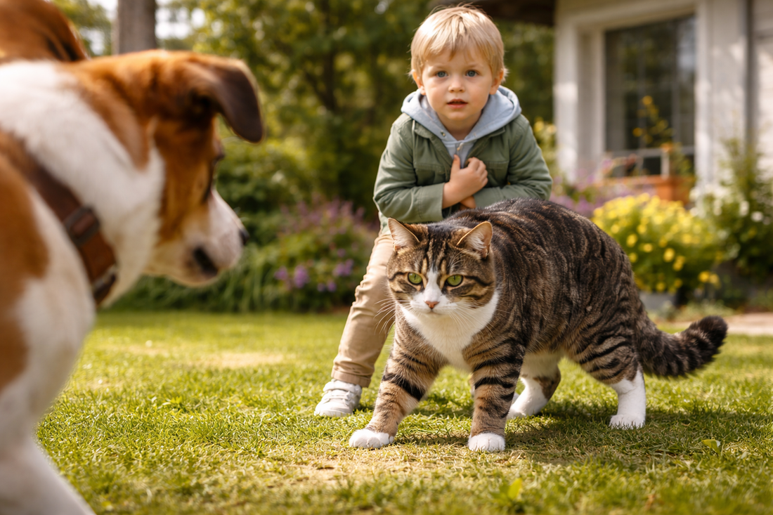 Heldenhafte Katze schützt ein Kind vor Gefahr – mutiger Instinkt und starke Bindung mit Pacha-Streu