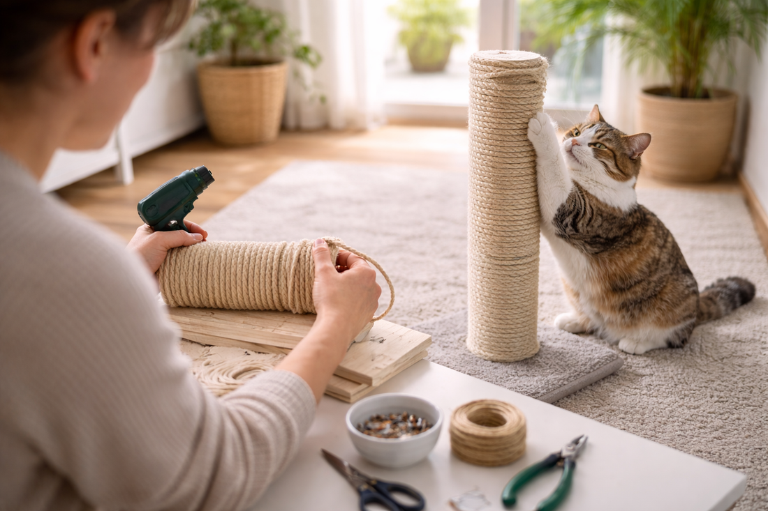 Pacha-Streu: DIY-Geschenk für Katzen – selbstgemachter Kratzposten fördert natürliches Kratzverhalten