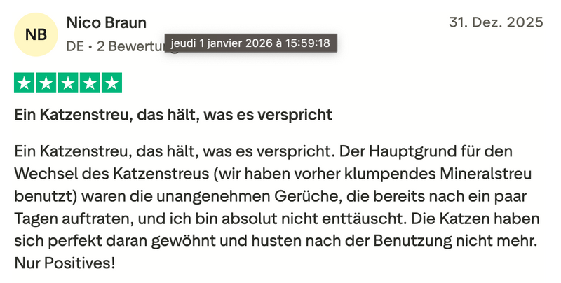 Geruchshemmende Katzenstreu Pacha
