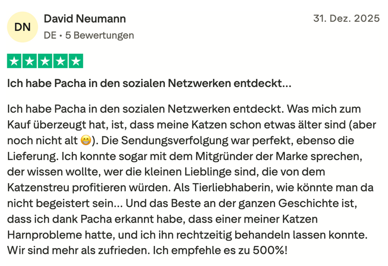 Geruchshemmende Katzenstreu Pacha