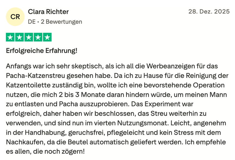 Geruchshemmende Katzenstreu Pacha