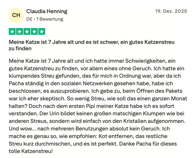 Geruchshemmende Katzenstreu Pacha