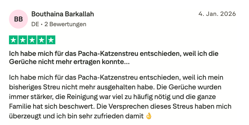 Geruchshemmende Katzenstreu Pacha