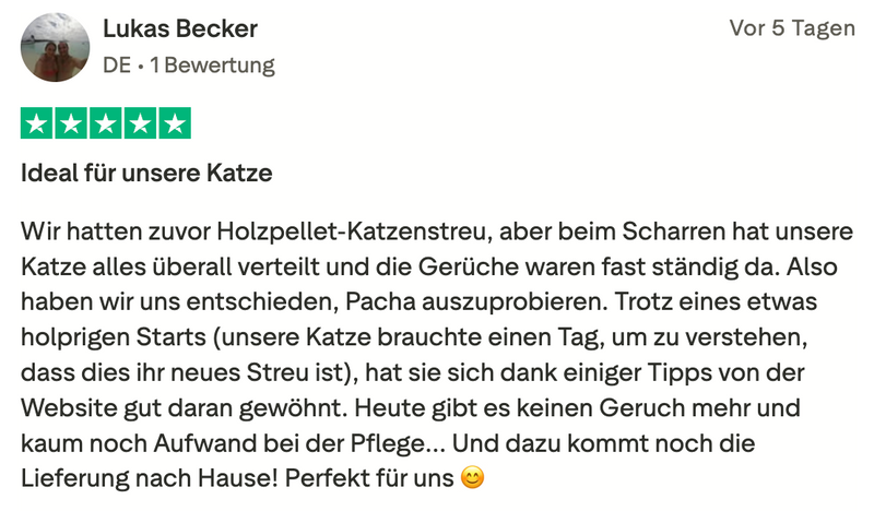 Geruchshemmende Katzenstreu Pacha