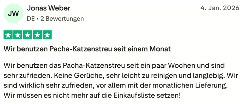Geruchshemmende Katzenstreu Pacha