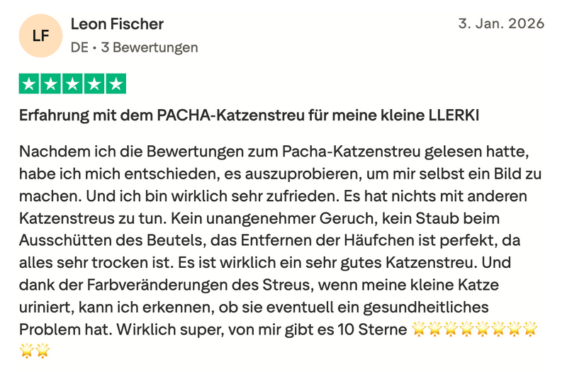 Geruchshemmende Katzenstreu Pacha