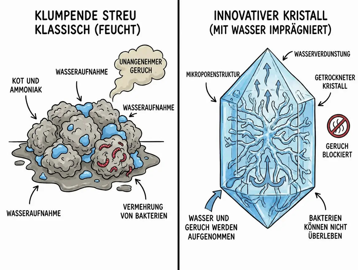Klumpstreu vs. Silikatkristalle